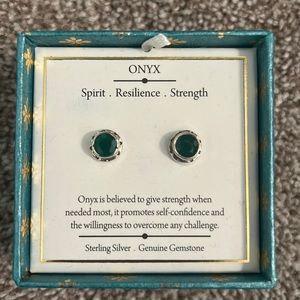 NWT Green Onyx Stud Earrings